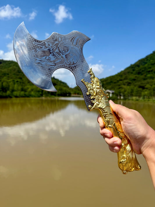 Golden Dragon Battle Axe